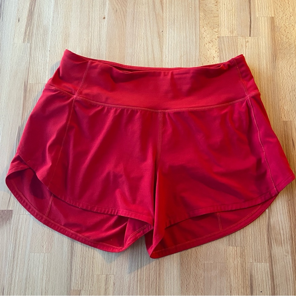 lululemon athletica Red Athletic Shorts with Lightweight Fabric and Flowy Fit